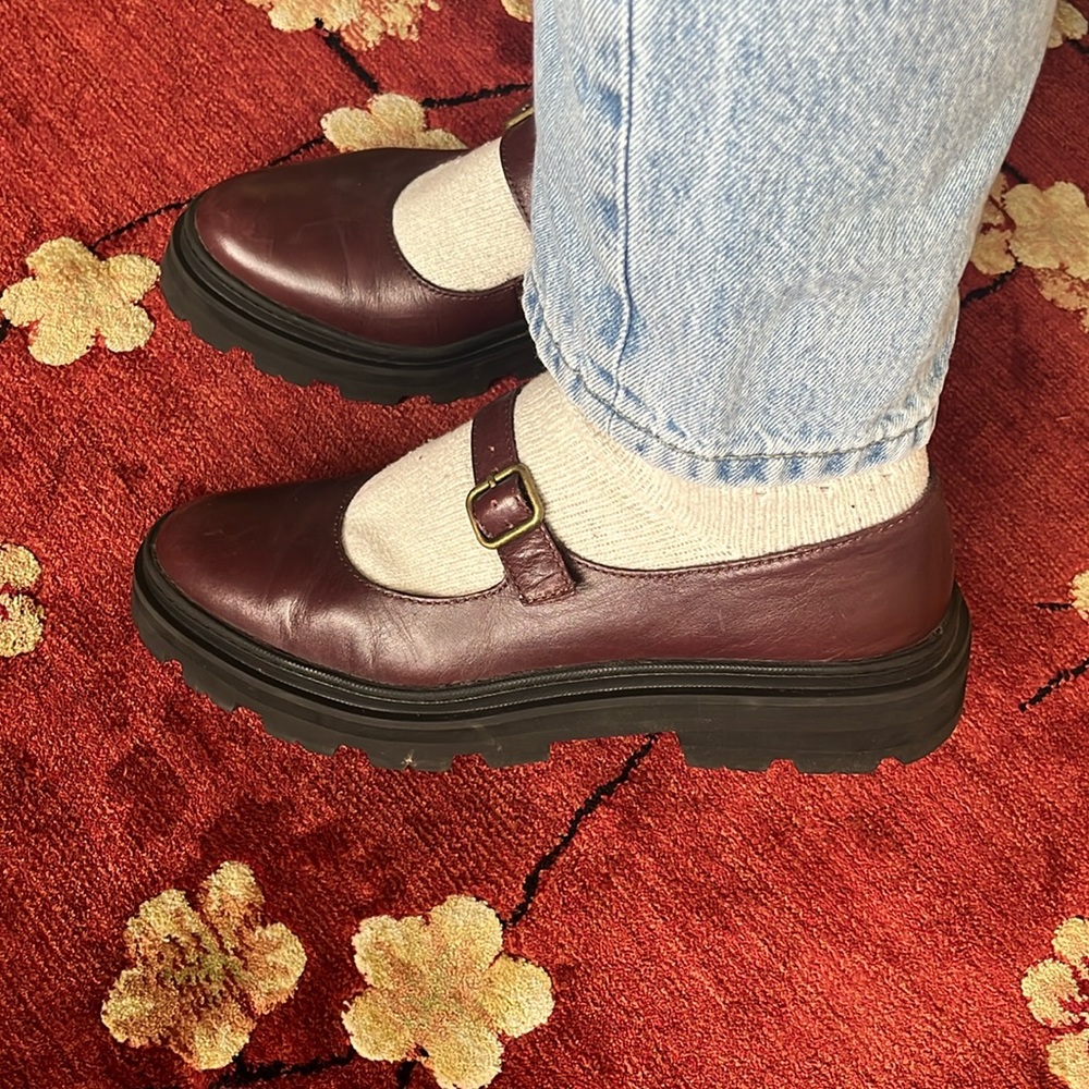 Madewell Freya Platform Lugsole Mary Jane 9.5 Dark Cabernet